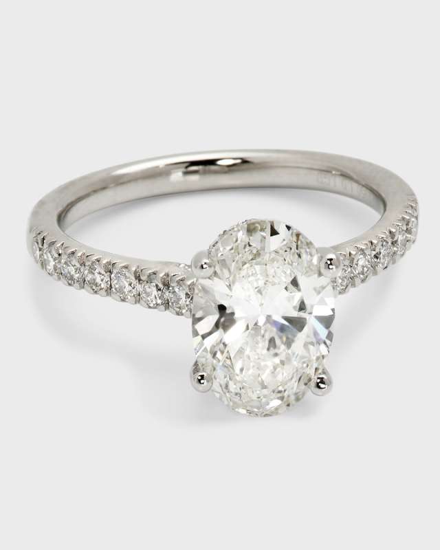 Platinum Oval & Round Lab-Grown Diamond Ring